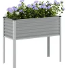 vidaXL Odlingslåda grå 100x45x90 cm stål