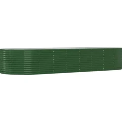 Odlingslåda grön 367x140x68 cm galvaniserat stål Planteringsbänkar