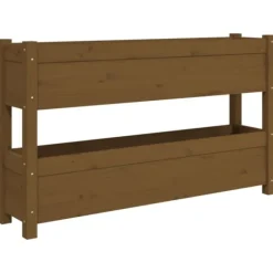 Best Odlingslåda honungsbrun 112x25x66 cm massiv furu Krukor & Växtbehållare