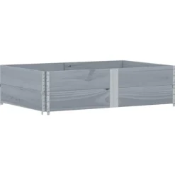 Discount Odlingslåda i massiv furu - Staplingsbar och vikbar design | Färg: Grå | Storlek: 150x100 cm Planteringsbänkar