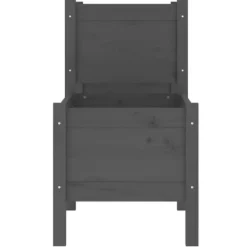 Best Odlingslåda i massiv furu - Upphöjd planteringsenhet med 3 blomlådor | Färg: Grå | Storlek: 245,5x44x75 cm Planteringsbänkar