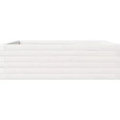 Odlingslåda i massiv furu 80x80x23 cm - Perfekt för blommor och växter | Färg: Vit | Storlek: 80x80x23 cm