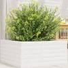 Best Odlingslåda i massiv furu - Perfekt för blommor och växter | Färg: Vit | Storlek: 50x50x23 cm Blommor