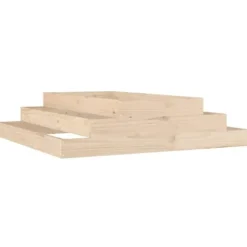 New Odlingslåda i massiv furu - Planteringslåda med 3 djup | Storlek: 110x110x27 cm Planteringsbänkar