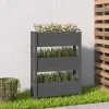Odlingslåda i massiv furu - Stabil design med 3 blomlådor | Färg: Grå | Storlek: 77x25x104,5 cm Planteringsbänkar