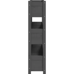Odlingslåda i massiv furu - Stabil design med 3 blomlådor | Färg: Grå | Storlek: 77x25x104,5 cm Planteringsbänkar