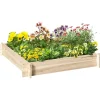 Online Odlingslåda i trä - Odlingsbädd - 100 x 100 x 16 cm - Fyrkantig - Natur Planteringsbänkar