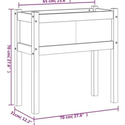 Odlingslåda med ben i Douglas - Planteringslåda | Storlek: 70x31x70 cm | Färg: Träbeige