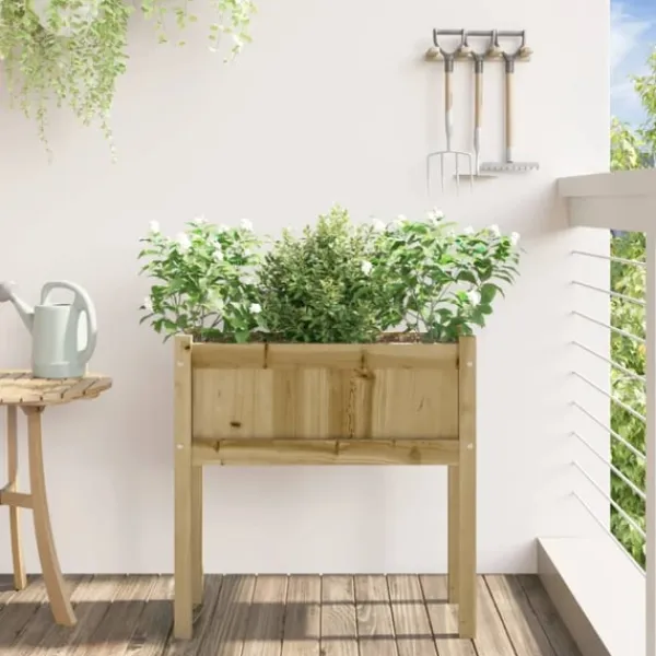 Online Odlingslåda med ben 70x31x70 cm impregnerat furu Planteringsbänkar
