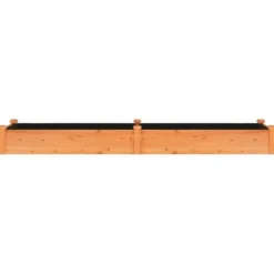 Odlingslåda med foder brun 240x60x25 cm massivt granträ - Upphöjd Odlingslåda - Upphöjd Odlingslåda Med Foder - Home & Living