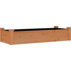Clearance Odlingslåda med foder brun 120x45x25 cm massivt granträ Planteringsbänkar