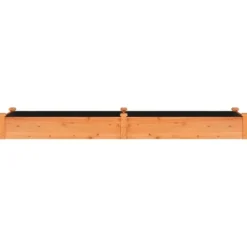 Sale Odlingslåda med foder brun 240x60x25 cm massivt granträ Planteringsbänkar