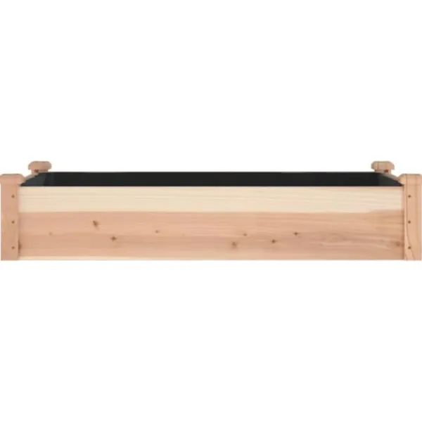 Online Odlingslåda med foder 120x60x25 cm massivt granträ Planteringsbänkar