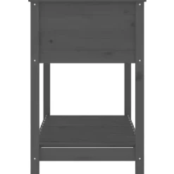 Odlingslåda med hylla i massiv furu - Ergonomisk och stabil | Färg: Grå | Storlek: 111,5x54x81 cm