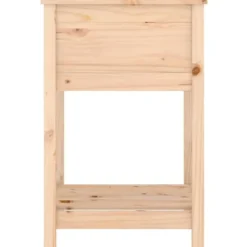 Odlingslåda med hylla i massiv furu - Ergonomisk och praktisk | Storlek: 54x54x81 cm | Färg: Natur Planteringsbänkar