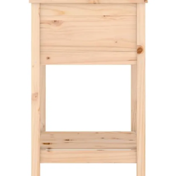 Odlingslåda med hylla i massiv furu - Ergonomisk och praktisk | Storlek: 54x54x81 cm | Färg: Natur Planteringsbänkar
