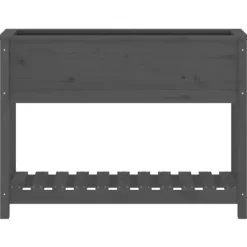 Best Odlingslåda med hylla i massiv furu - Ergonomisk och stabil | Färg: Grå | Storlek: 111,5x34,5x81 cm Planteringsbänkar