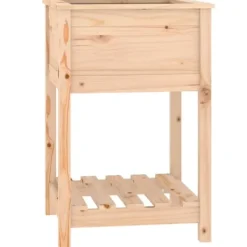 Clearance Odlingslåda med hylla 54x54x81 cm massiv furu Planteringsbänkar
