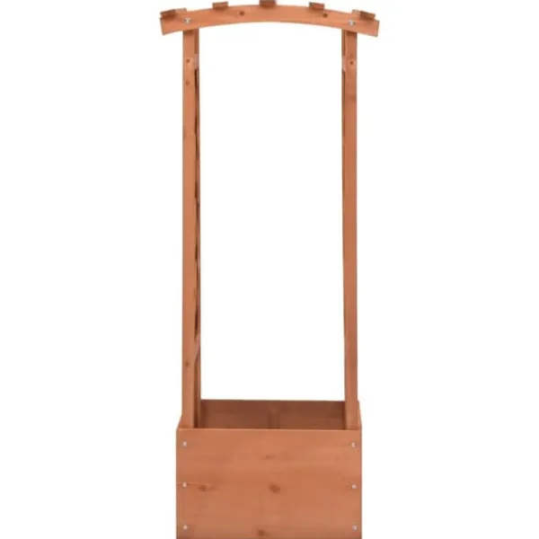 Discount Odlingslåda med spaljébåge i granträ - Perfekt för klätterväxter | Storlek: 49x39x117 cm Valvbågar, Spaljéer, Bersåer & Pergolor