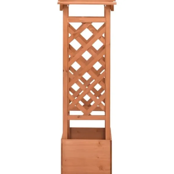 Discount Odlingslåda med spaljébåge i granträ - Perfekt för klätterväxter | Storlek: 49x39x117 cm Valvbågar, Spaljéer, Bersåer & Pergolor