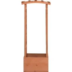 vidaXL Odlingslåda med spaljébåge 49x39x117 cm granträ