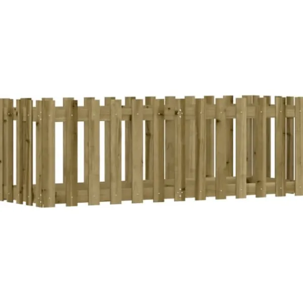 vidaXL Odlingslåda med staket-design 150x50x50 cm impregnerad furu