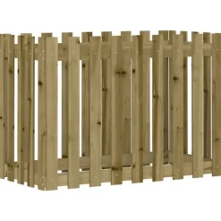 vidaXL Odlingslåda med staket-design 100x50x70 cm impregnerad furu