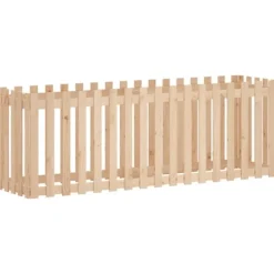 vidaXL Odlingslåda med staket-design 200x50x70 cm massiv furu