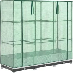 Outlet Odlingslåda med växthusöverdrag rottinglook 120x40x123 cm Växthus