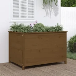 vidaXL Odlingslåda på ben 119,5x82,5x78 cm honungsbrun massiv furu