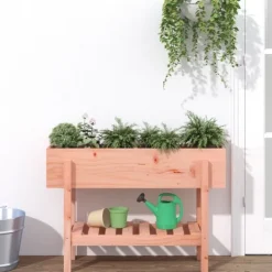 Best Odlingslåda på ben 101x30x69 cm massivt douglasträ Planteringsbänkar