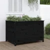 vidaXL Odlingslåda på ben 119,5x82,5x78 cm svart massiv furu