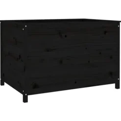 vidaXL Odlingslåda på ben 119,5x82,5x78 cm svart massiv furu