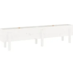 Outlet Odlingslåda på ben 160x30x38 cm vit massiv furu Planteringsbänkar