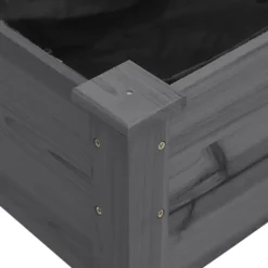 vidaXL Odlingslåda på hjul med foder grå 118x59x80 cm massivt granträ