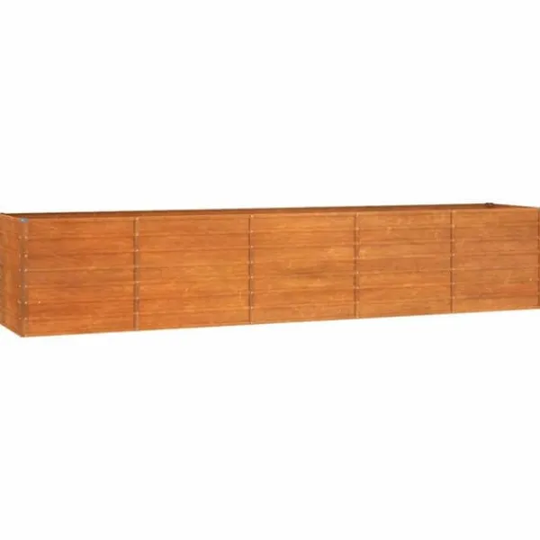 vidaXL Odlingslåda rostig 400x80x77 cm rosttrögt stål