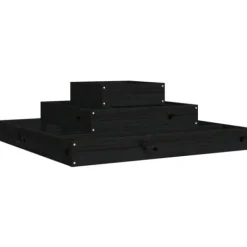 Odlingslåda svart 80x80x27 cm massiv furu - Odlingslåda Upphöjd - Odlingslådor Upphöjda - Home & Living