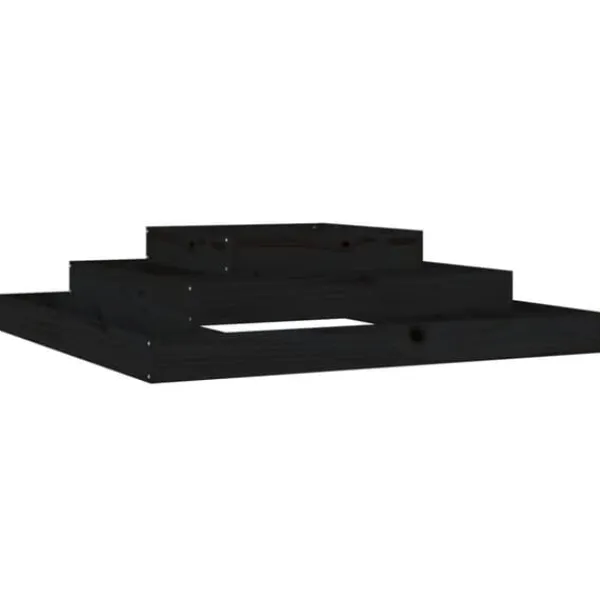 vidaXL Odlingslåda svart 110x110x27 cm massiv furu