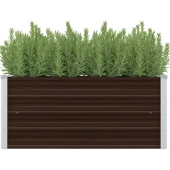 Outlet Odlingslåda upphöjd brun 100x40x45 cm galvaniserat stål Krukor & Växtbehållare
