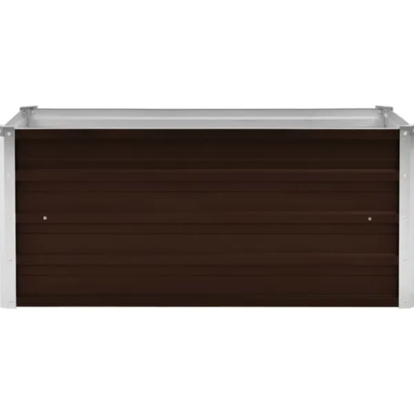 Outlet Odlingslåda upphöjd brun 100x40x45 cm galvaniserat stål Krukor & Växtbehållare
