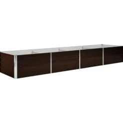 vidaXL Odlingslåda upphöjd brun 320x80x45 cm galvaniserat stål