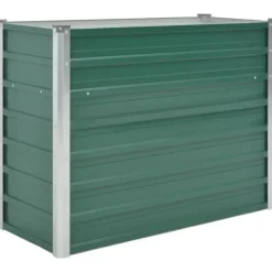 vidaXL Odlingslåda upphöjd galvaniserat stål 100x40x77 cm grön