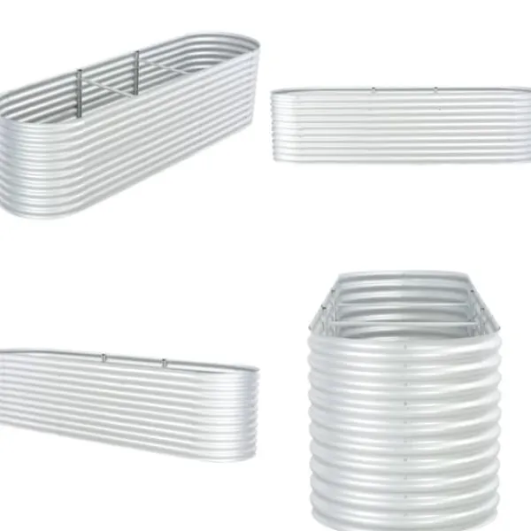 Outlet Odlingslåda upphöjd galvaniserat stål 320x80x81 cm silver - Upphöjd Odlingslåda - Upphöjda Odlingslådor - Home & Living Planteringsbänkar
