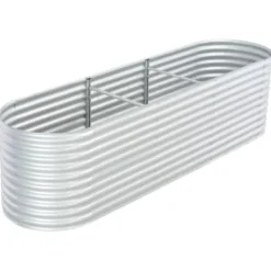 Outlet Odlingslåda upphöjd galvaniserat stål 320x80x81 cm silver - Upphöjd Odlingslåda - Upphöjda Odlingslådor - Home & Living Planteringsbänkar