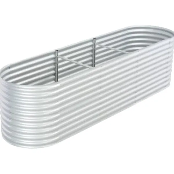 Outlet Odlingslåda upphöjd galvaniserat stål 320x80x81 cm silver - Upphöjd Odlingslåda - Upphöjda Odlingslådor - Home & Living Planteringsbänkar