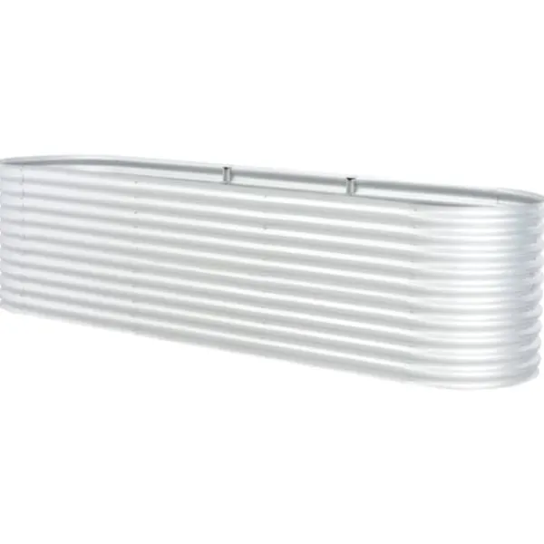 Outlet Odlingslåda upphöjd galvaniserat stål 320x80x81 cm silver - Upphöjd Odlingslåda - Upphöjda Odlingslådor - Home & Living Planteringsbänkar