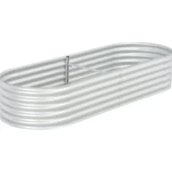 New Odlingslåda upphöjd galvaniserat stål 240x80x44 cm silver Krukor & Växtbehållare