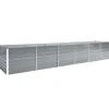 vidaXL Odlingslåda upphöjd galvaniserat stål 480x80x77 cm grå