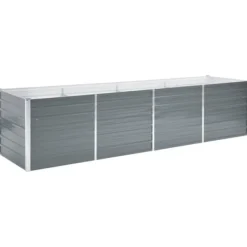 Sale Odlingslåda upphöjd galvaniserat stål 320x80x77 cm grå - Odlingslåda - Odlingslådor - Home & Living Krukor & Växtbehållare