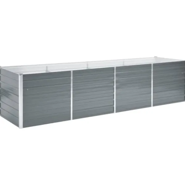 Sale Odlingslåda upphöjd galvaniserat stål 320x80x77 cm grå - Odlingslåda - Odlingslådor - Home & Living Krukor & Växtbehållare